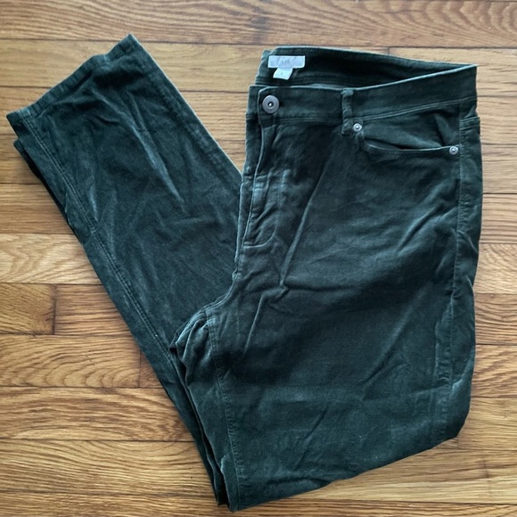 J. Jill Pants - J. Jill High-Rise 5-Pocket Velveteen Stretch Jeans in Green Size 16